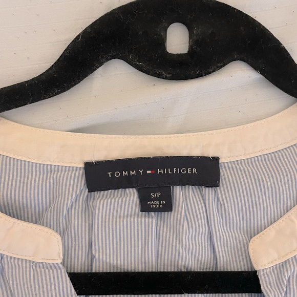 Tommy Hilfiger Blue and White Sriped Blouse Size: S - Picture 3 of 6